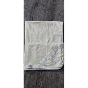 Vintage Baby Christian Dior  Recieving Blanket Pale Yellow Satin Corner Trim